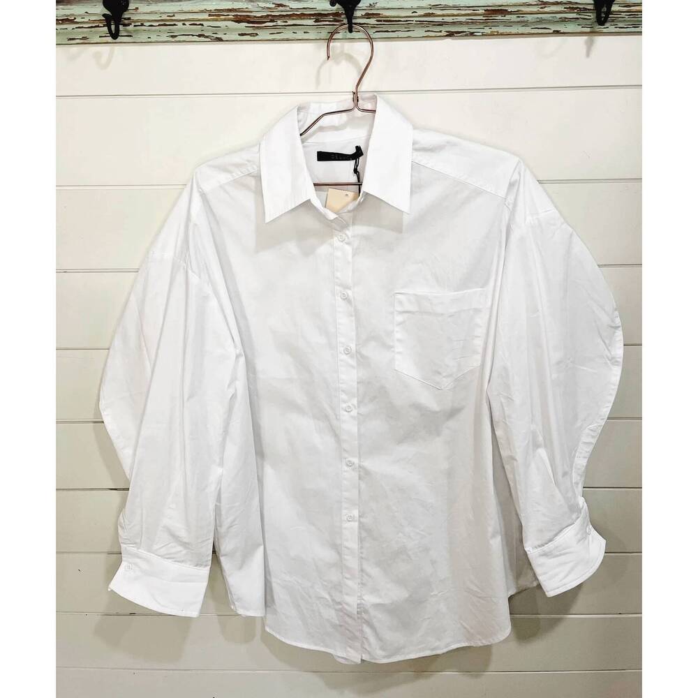 NEW DELUC women's eloy shirt in bright white